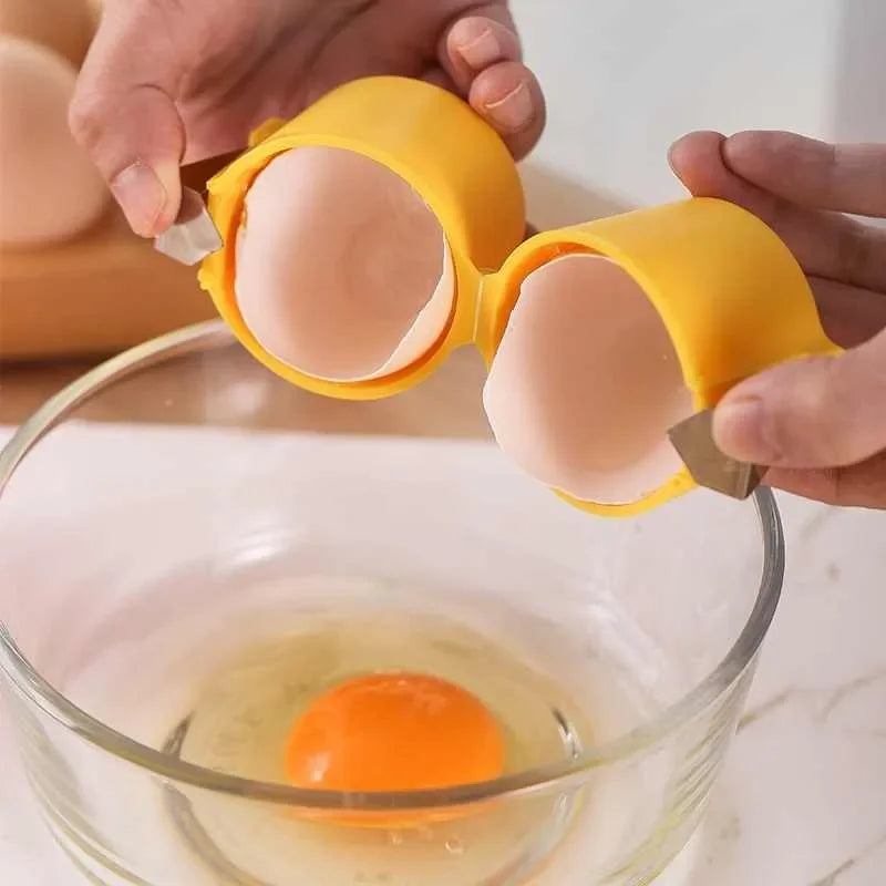 Egg Cracker & Shell Opener – One-Handed Kitchen Baking Tool