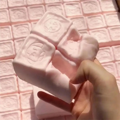 Cartoon Squishy Chocolate Bar Fidget Toy – 4-Grid Squeeze