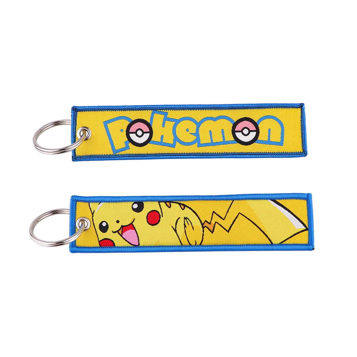 Anime Embroidered Jet Tag Keychain – Cute Cartoon Key Ring