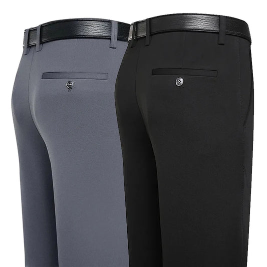 Stretch Dress Pants Men – Slim Fit Elastic Waist Suit Trousers