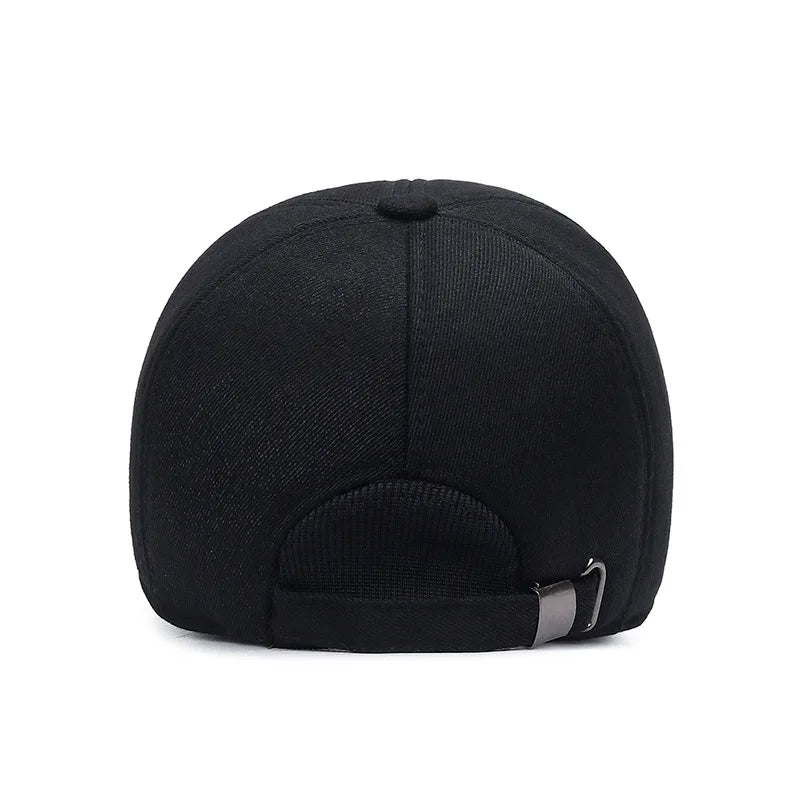 Winter Baseball Cap with Ear Flaps – Thick Warm Hat for Men