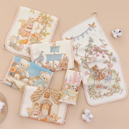 6-Layer Muslin Baby Burp Cloth & Face Towel – Soft Cotton Gauze