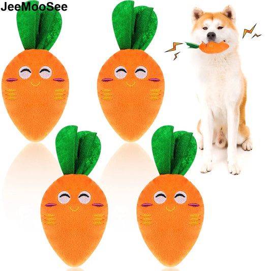 Dog Squeaky Carrot Toy – Plush Chew Toy for Small & Medium Dogs