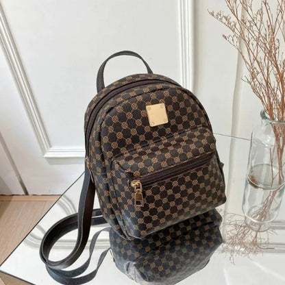 Women's Mini Backpack – Classic Monogram Pattern Purse