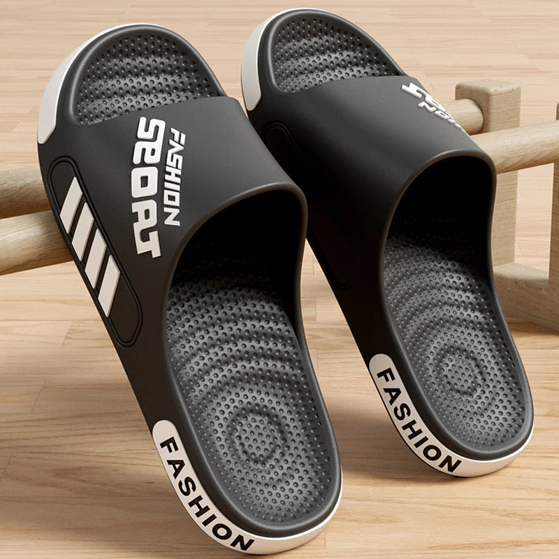 Men's Sport Fashion Slide Slippers – Non-Slip Indoor & Outdoor