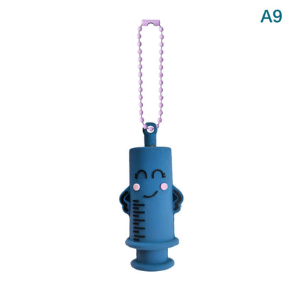Ampoule Bottle Opener Keychain – Cute Nurse & Doctor Character, Syringe Vial Cutter