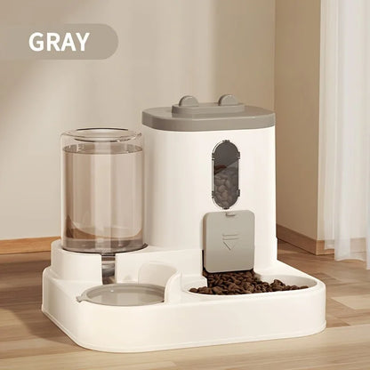 2-in-1 Automatic Cat Food & Water Dispenser – Cute Integrated Feeder