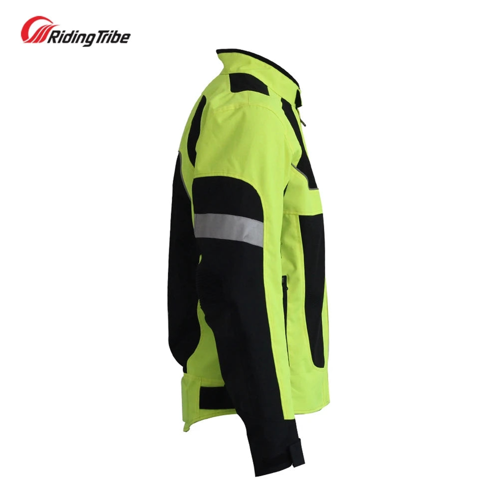 Breathable Motorcycle Jacket with Night Visibility & Armor – Unisex