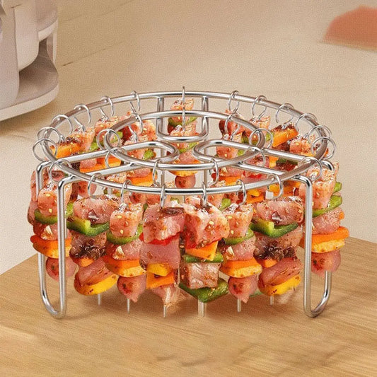 Vertical BBQ Skewer Rack with 24 Stainless Steel Skewers