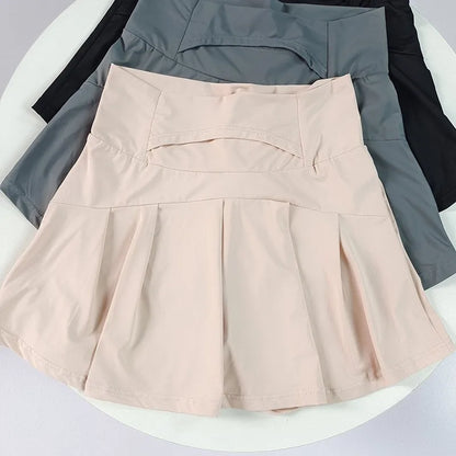 Ice Silk Skort for Women – High Waist Quick-Dry Athletic Skirt