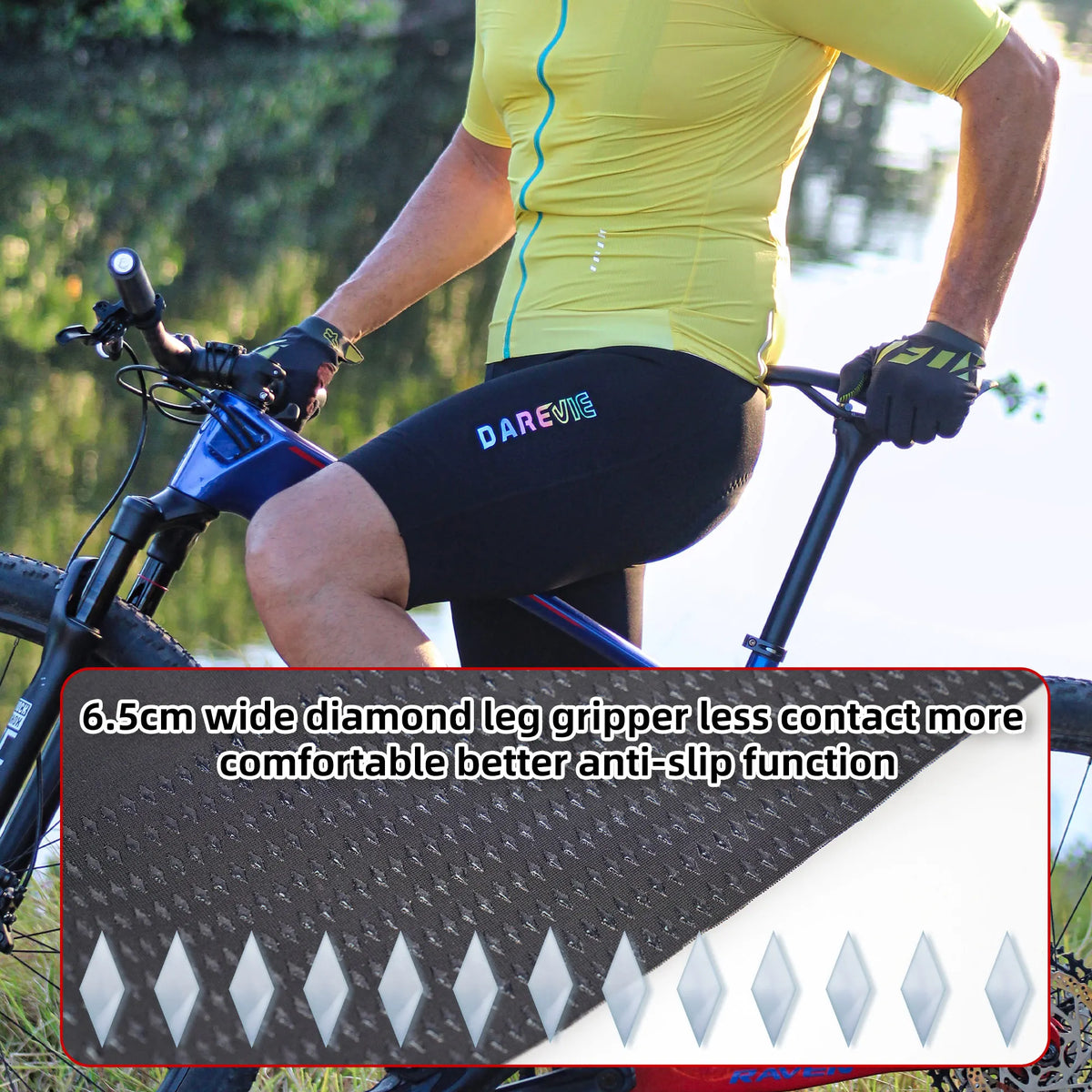 Cycling Bib Shorts Men - Darevie DVP105 Italy Elastic Interface Pad