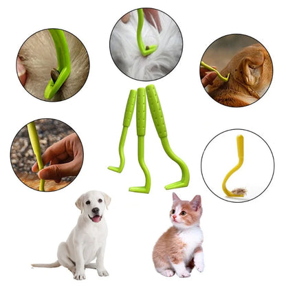 Tick Remover Tool Set for Dogs & Cats - Flea & Louse Extractor
