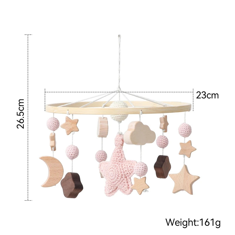 Wooden Baby Mobile Arm Bracket for Crib – Newborn Hanging Toy Holder