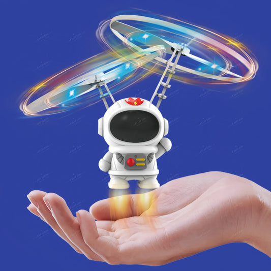 Flying Astronaut Drone Toy - Hand-Controlled Levitating Mini Drone with LED Lights