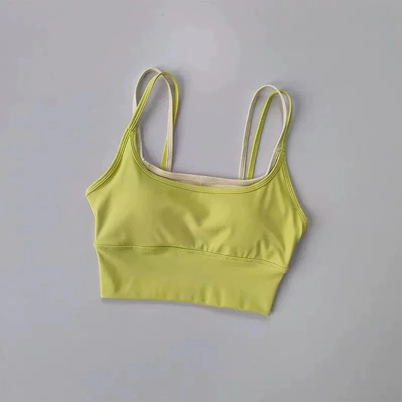 Women's Padded Sports Bra with Double Straps for Yoga & Gym