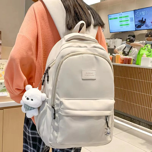 Cute Girls Waterproof School Backpack with Pendant – Laptop Bag