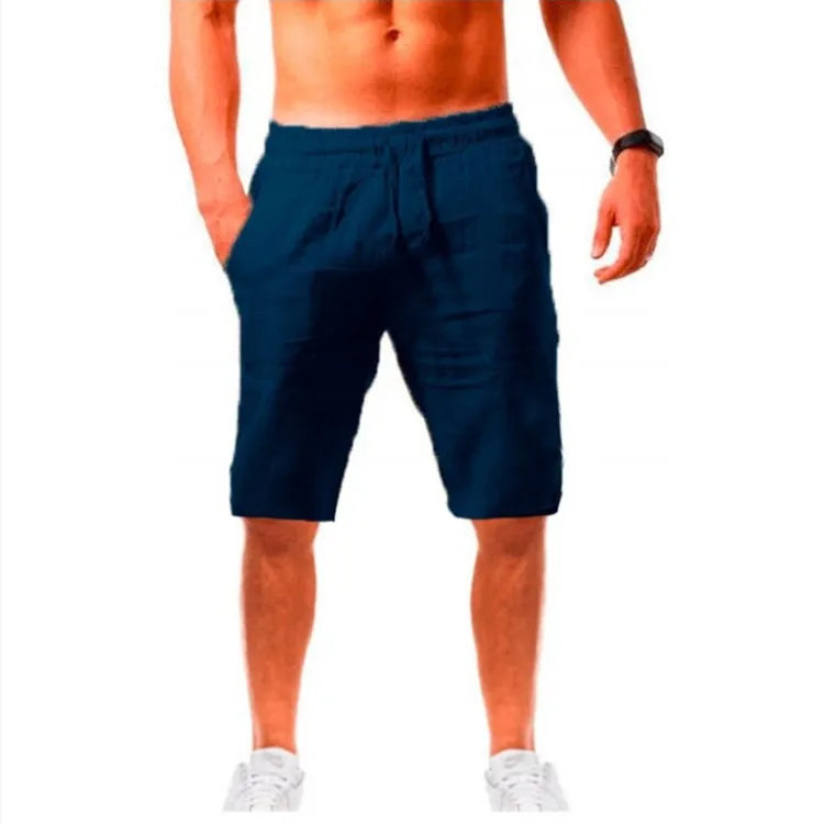 Men's Cotton Linen Casual Pants – Breathable Drawstring Jogger Trousers