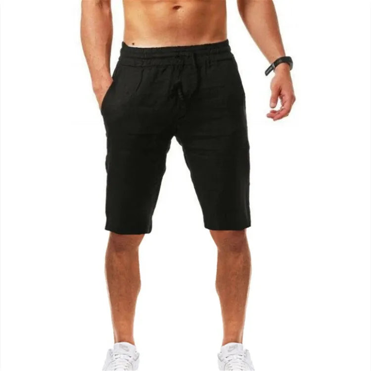 Men's Cotton Linen Casual Pants – Breathable Drawstring Jogger Trousers