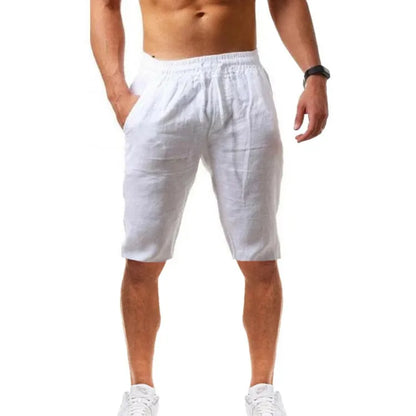 Men's Cotton Linen Casual Pants – Breathable Drawstring Jogger Trousers